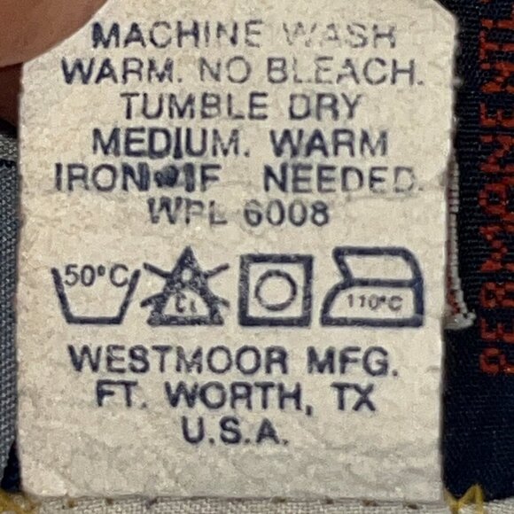 VTG. PANHANDLE SLIM Permanent Press Striped Pearl Snap Western Shirt 16.5" X 35" - Picture 13 of 14